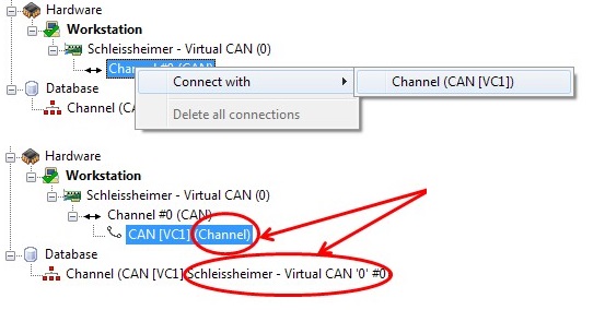 Connect to database channel
